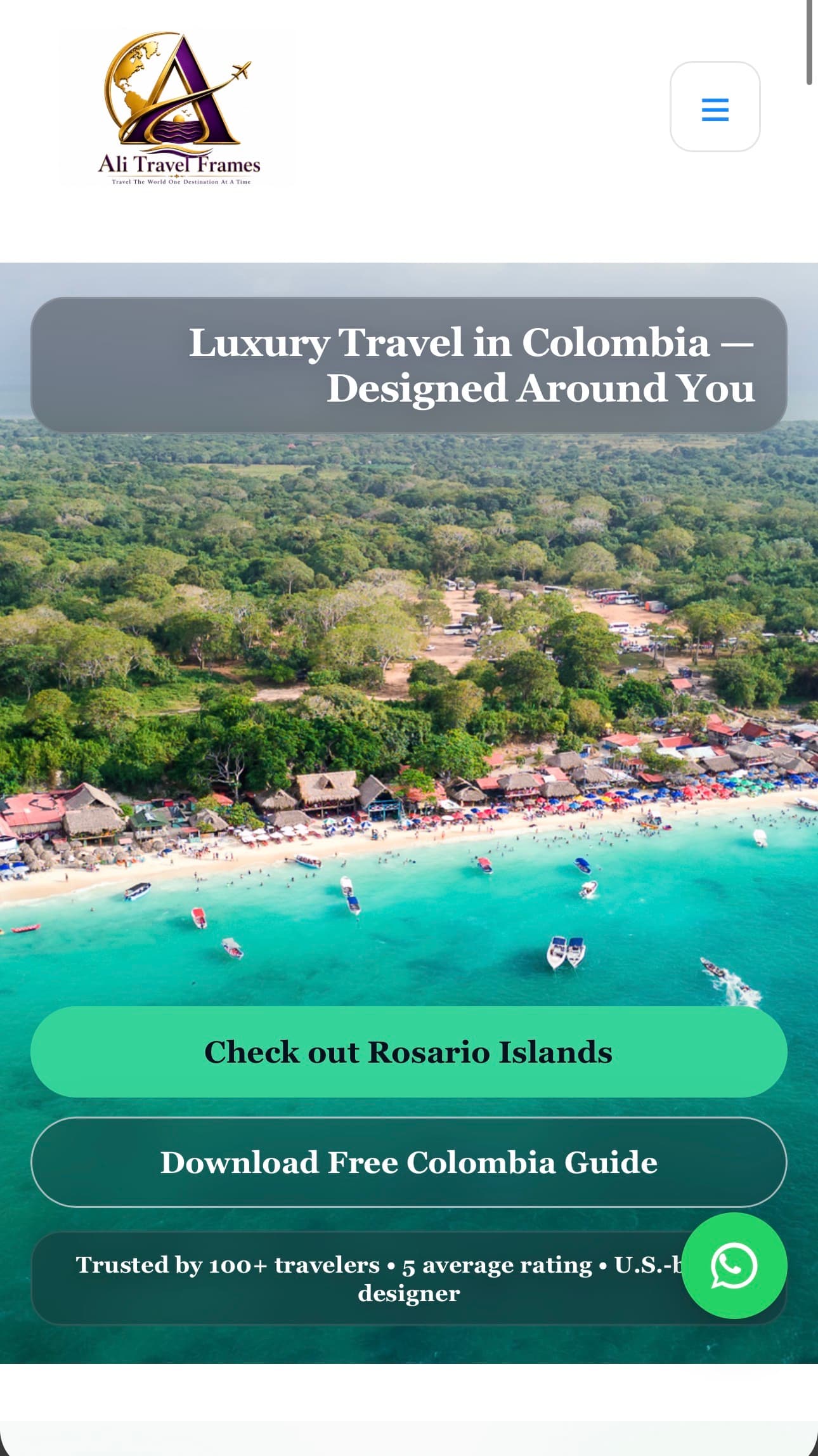 Ali Travel Frames mobile website