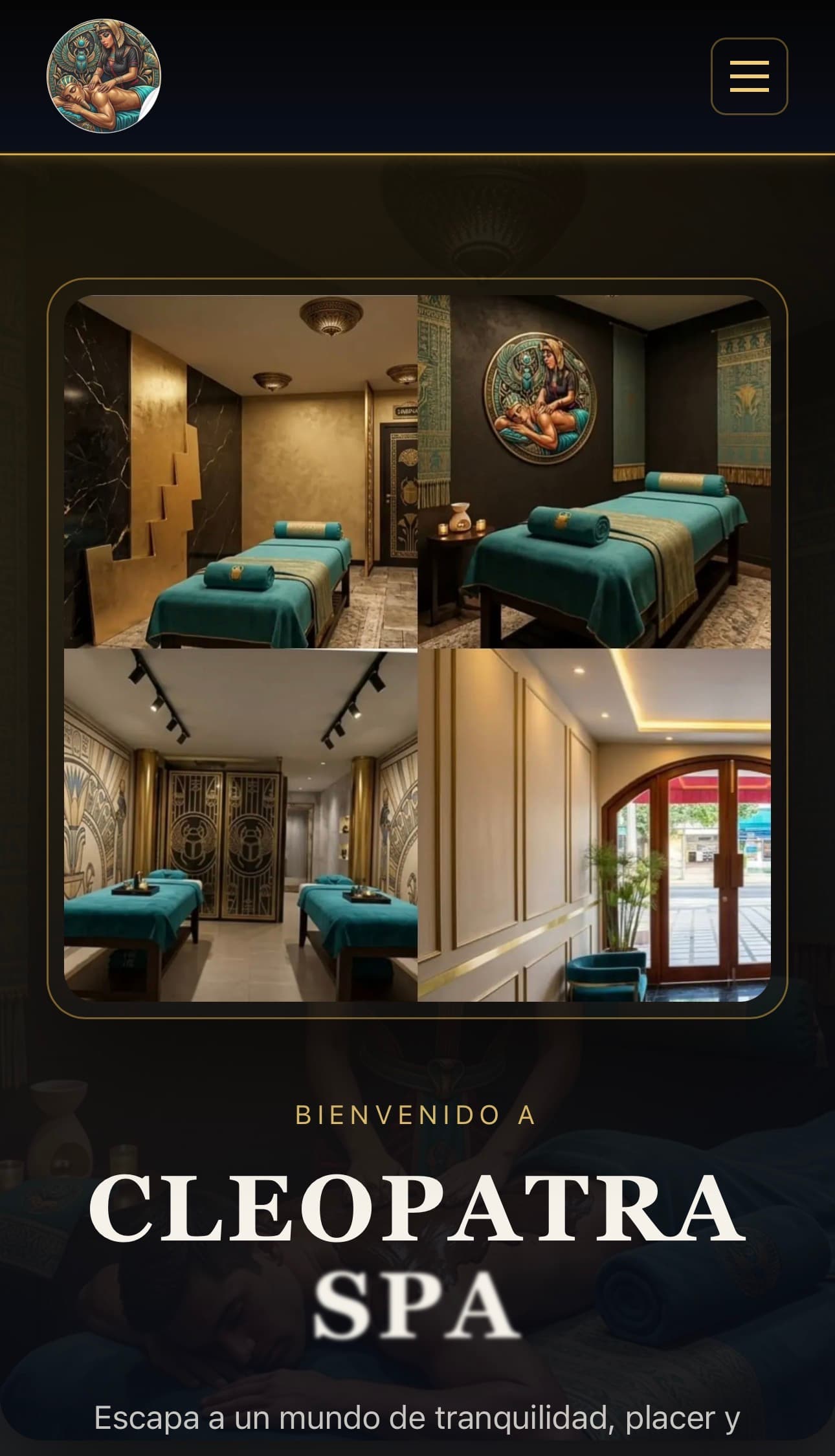 Cleopatra Spa mobile website