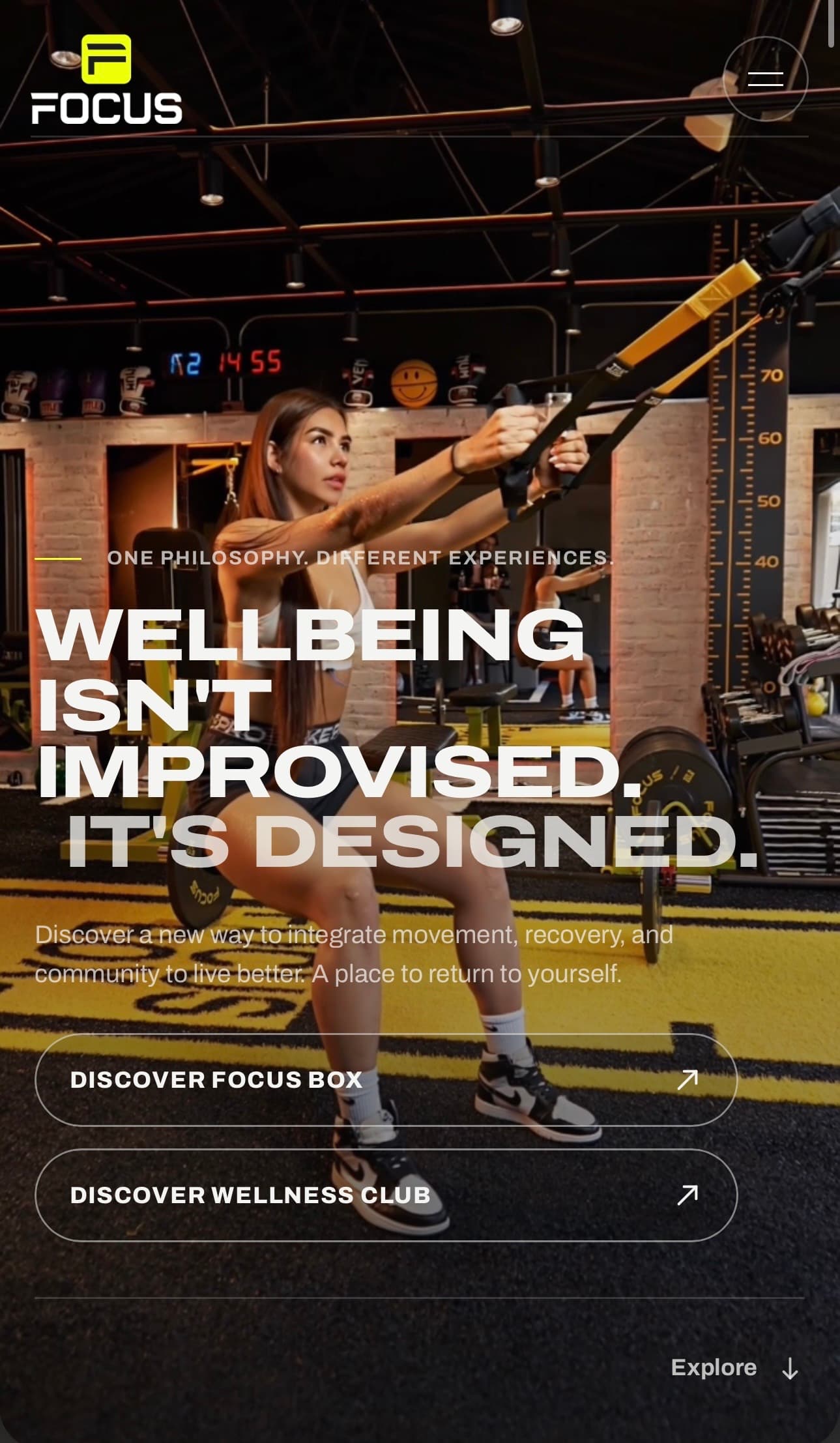 Focus Box Gym mobile website preview